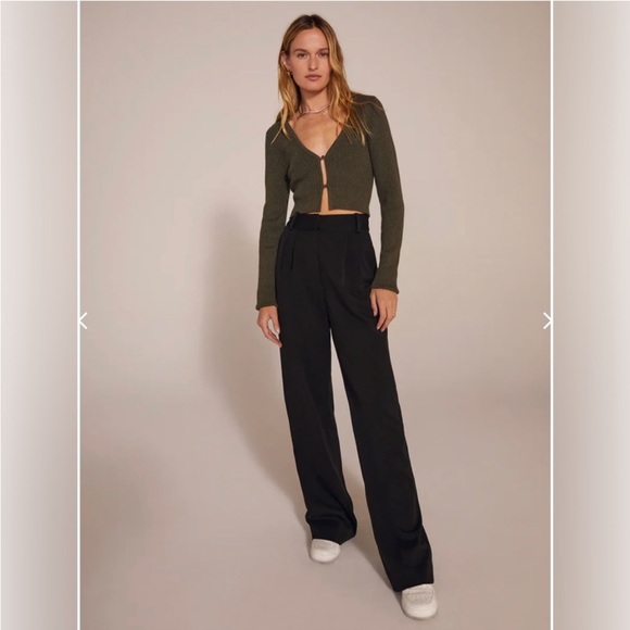 NEW Favorite Daughter The Favorite Pants Black High Waist Wide Leg Size 10 - Picture 3 of 8